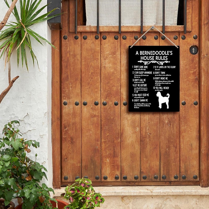 FUGWN A Bernedoodle’s House Rules Wooden Signs 8x10,Bernedoodle Gifts for Lovers,Dog Wall Decor,Dog Signs for Home Decor,Decorations for The Home - Image 3